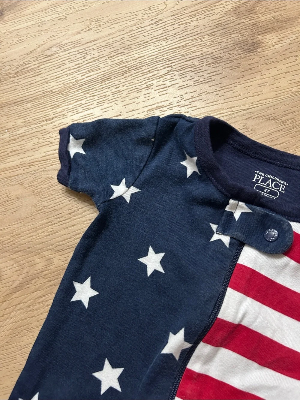 The Children's Place Navy & Red Stars and Stripes One-Piece. 4th of July